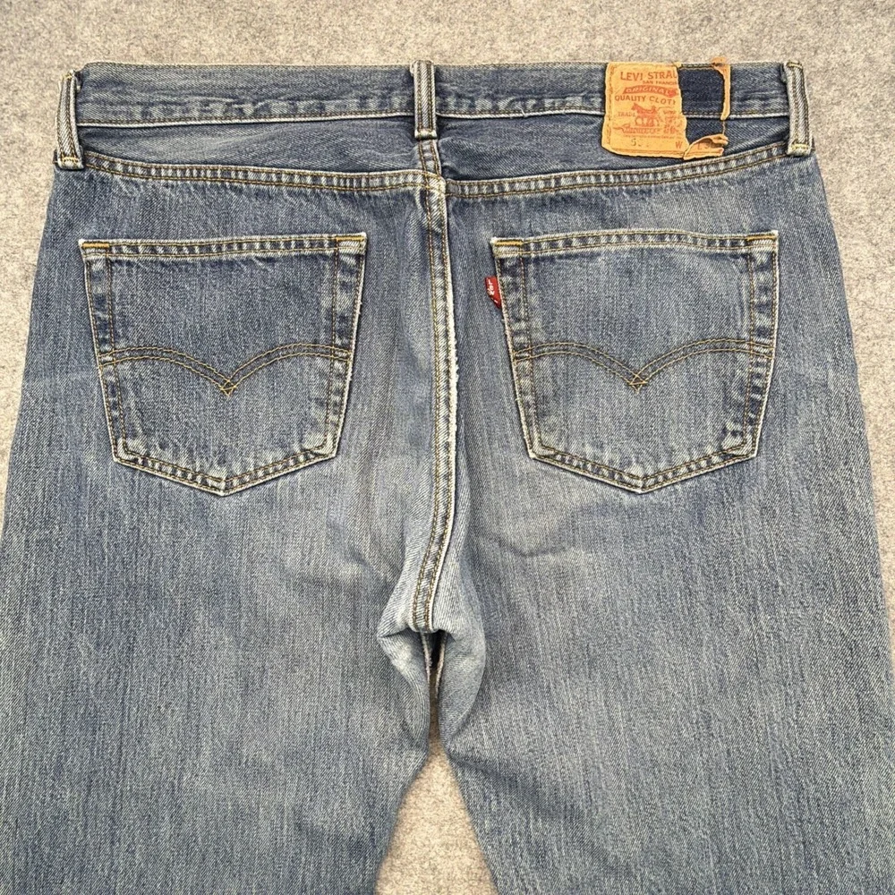 Levi's 501 Jeans Mens 36x30 Blue Denim Straight Leg Button Fly Made In Mexico